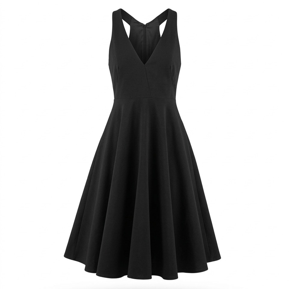 Halston Heritage V-Neck Midi Swing Dress